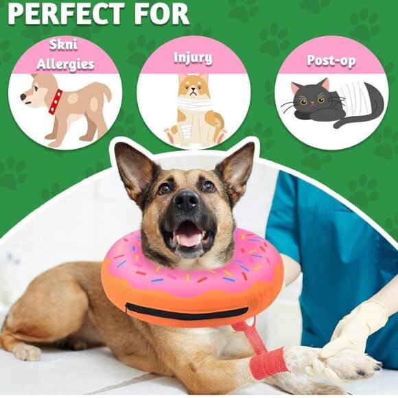 Inflatable Dog Cone Alternative After Surgery Soft Dog Collar Large Medium Dogs - Picture 2 of 8